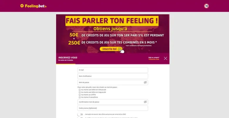 Feelingbet Registration Page
