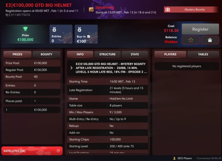Episode 2: €100,000 GTD Friday Big Helmet