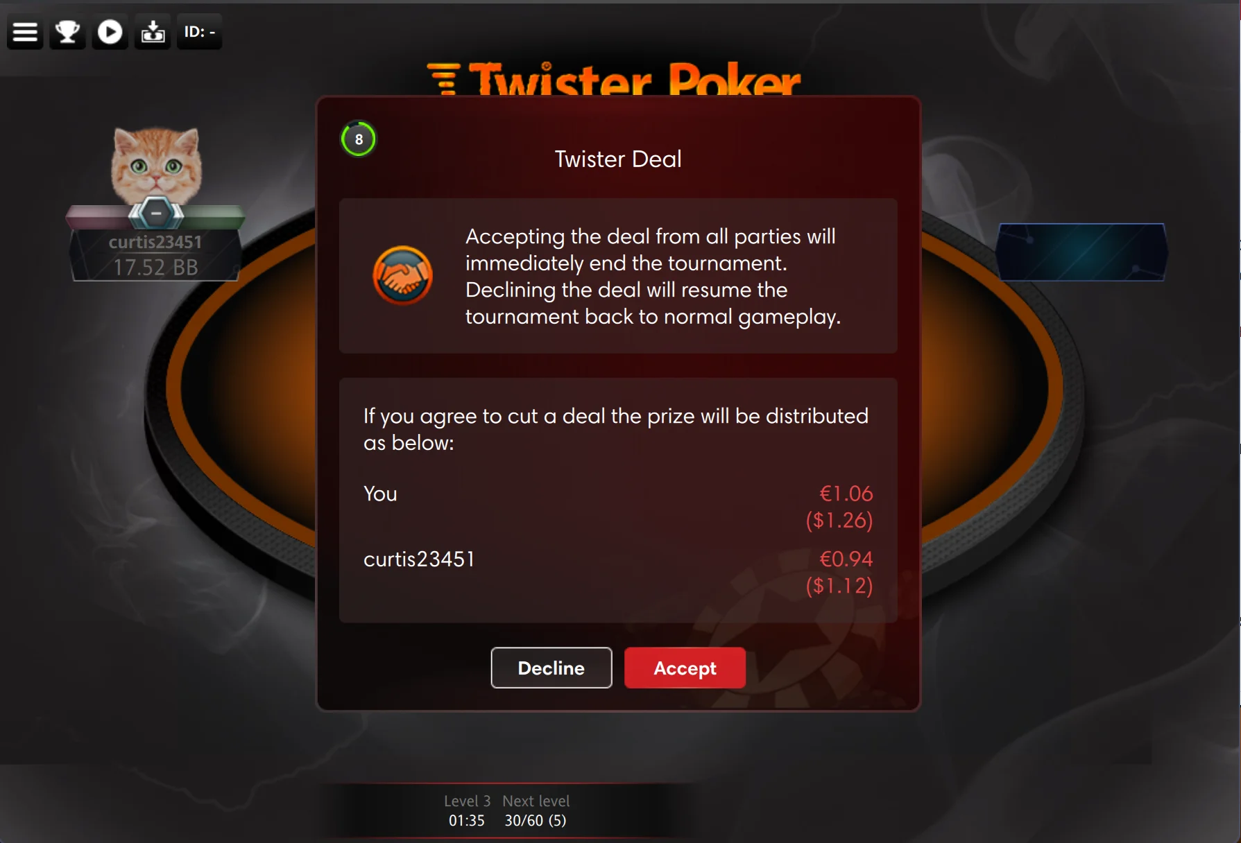 Twister RedStar poker deal