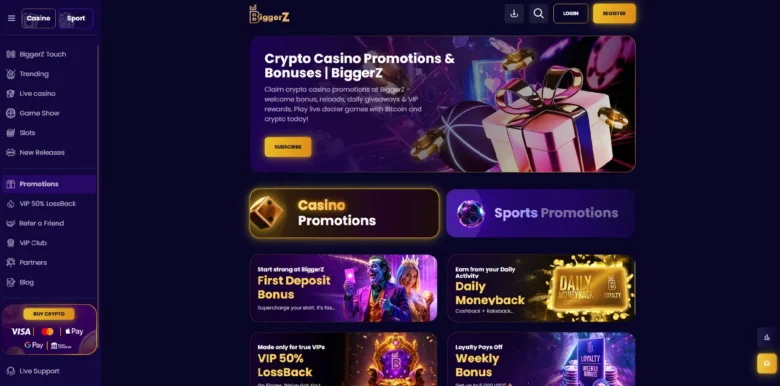 BiggerZ Casino promotions