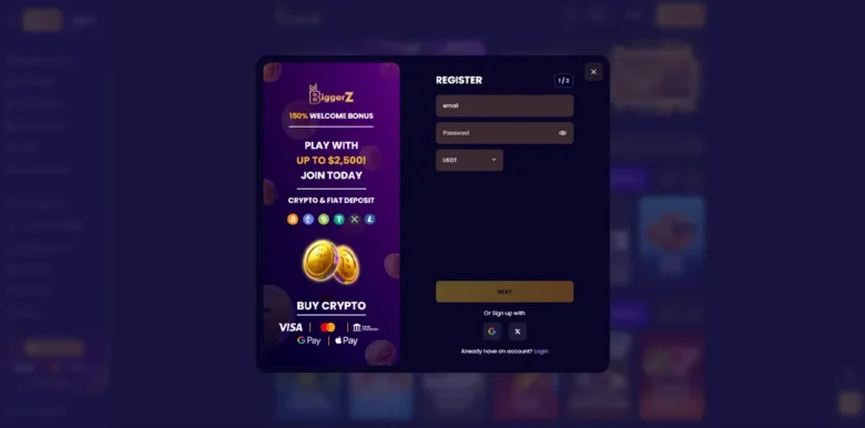 BiggerZ Casino Sign Up