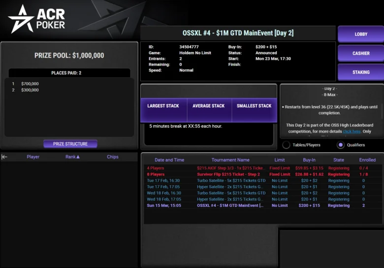 OSSXL #4 - $1M GTD Main Event