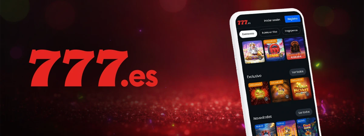 Interfaz de la app móvil del 777 Casino mostrando juegos en acción