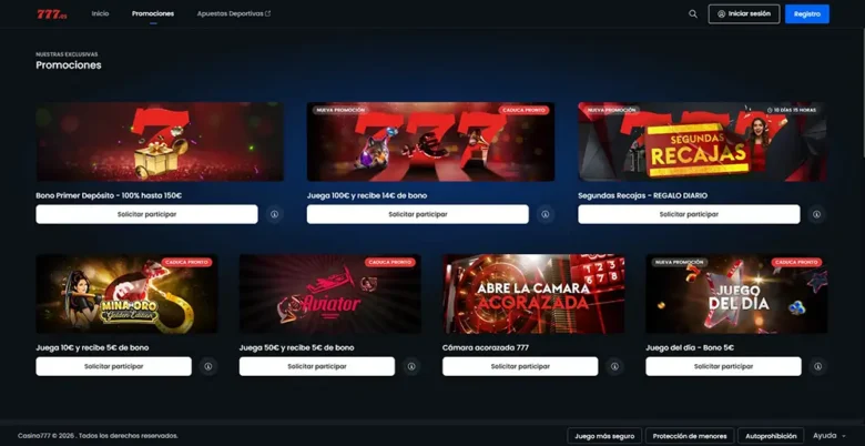Casino777 Promotions Page