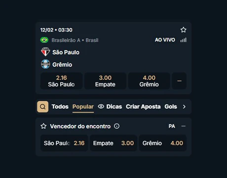 Select a betting market: