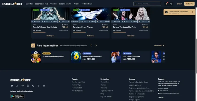 EstrelaBet Sportsbook Bonus Page