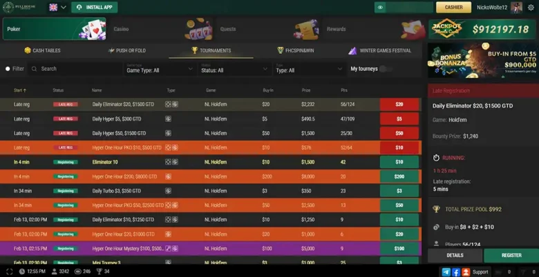 FullHouseCrypto Poker Tournament Page