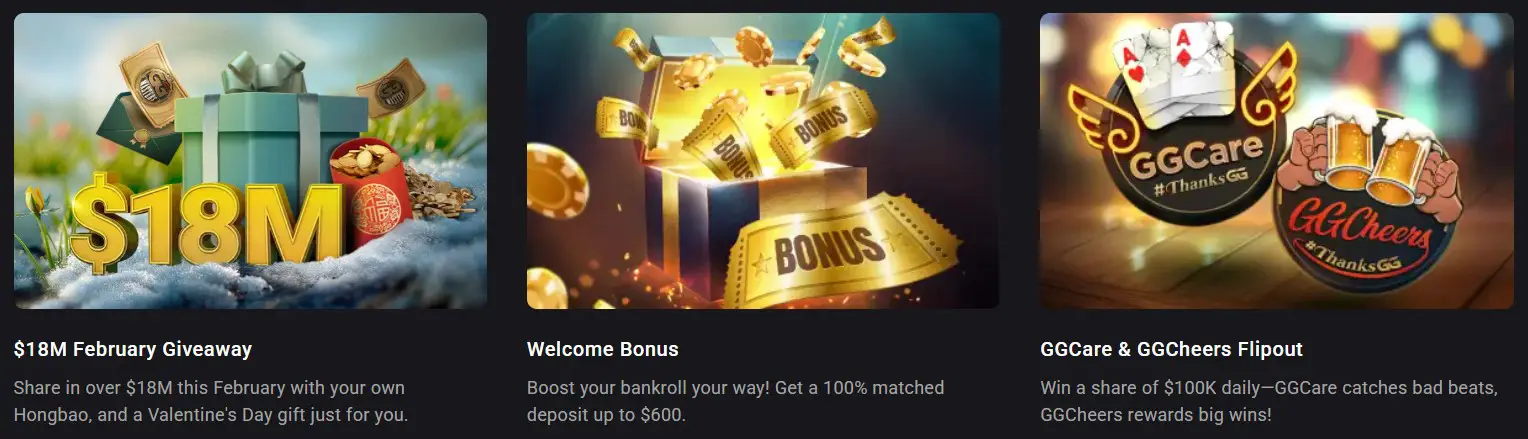 3 Main Bonus Offers from GGPoker