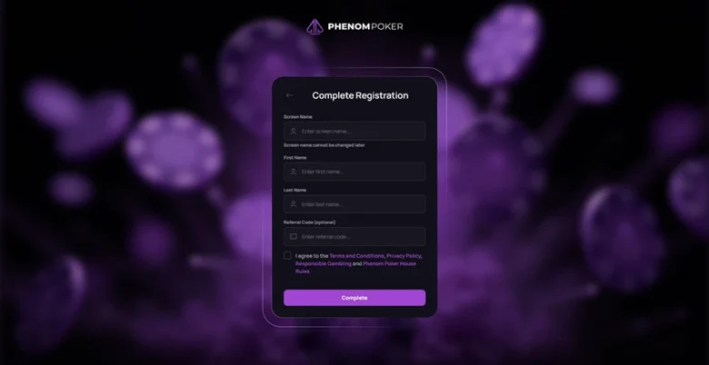 Phenom Poker Registration Page