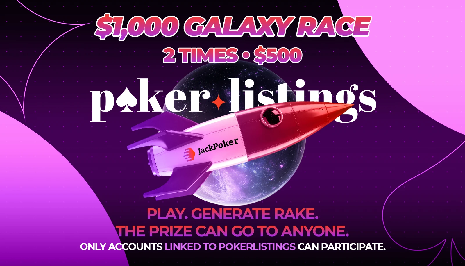 PokerListings Galaxy Race on JackPoker