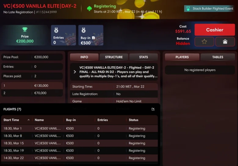 VC | €500 Vanilla Elite €200,000 GTD