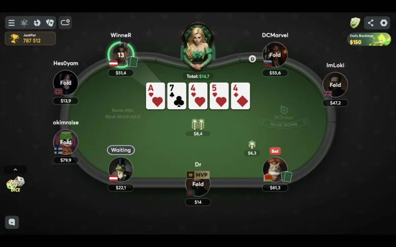 BCPoker Cash Game Table