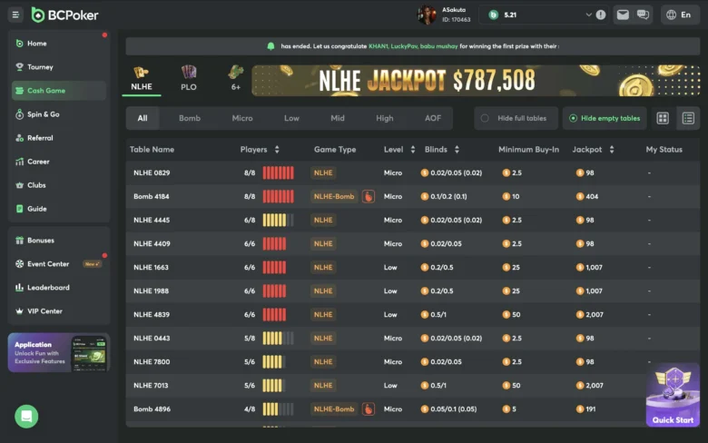 BCPoker Lobby