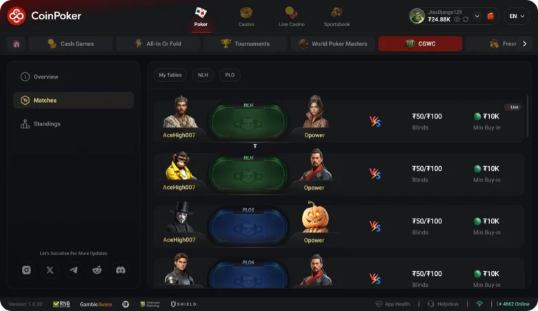 The CoinPoker Heads Up Cash Game World Championship matches