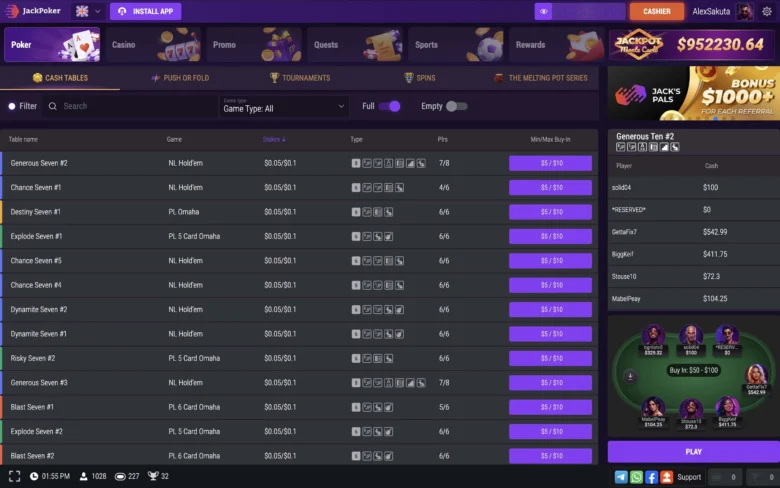 JackPoker Lobby