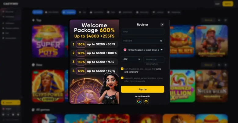 Caswino Registration Page