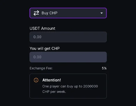 Purchase CHP Tokens.