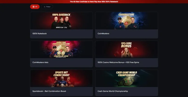 CoinPoker Sportsbook Promotions Page