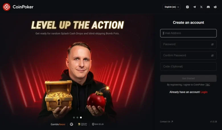 CoinPoker Sportsbook Registration Page