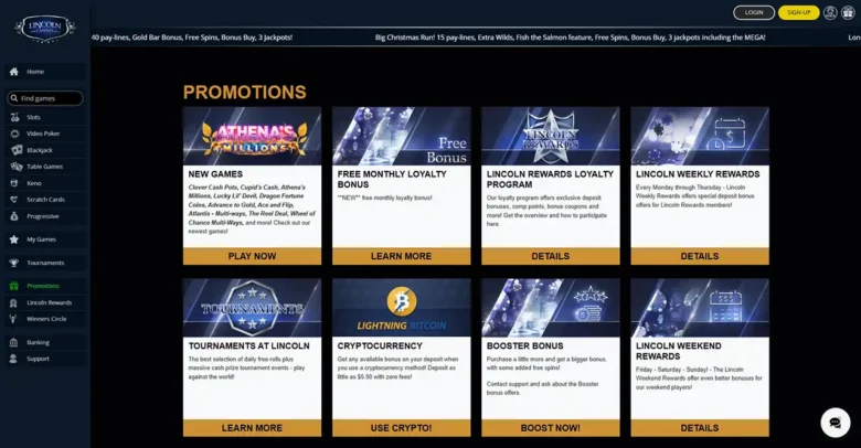 Lincoln Casino Promotions Page