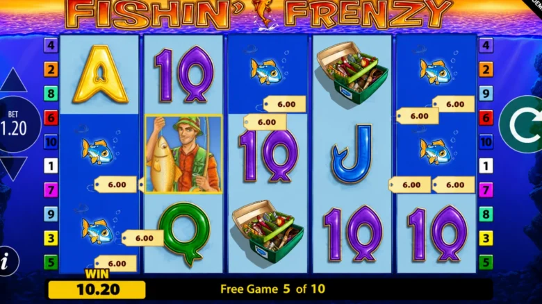 Fishin Frenzy fisherman wild feature symbol