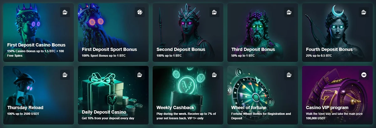 Vave Casino Bonuses and Promotions
