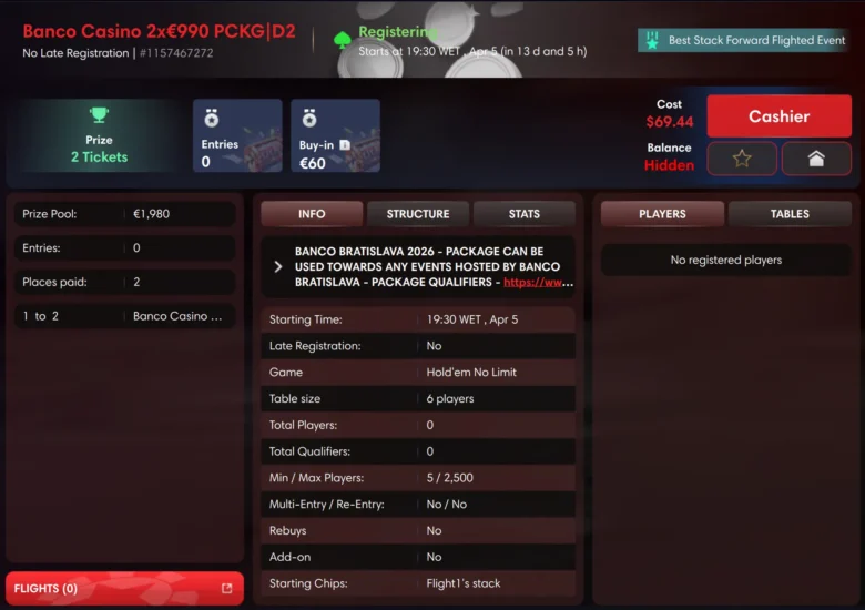 RedStar Poker Banco Casino Packages