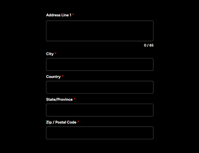 Provide Your Residential Address Details: