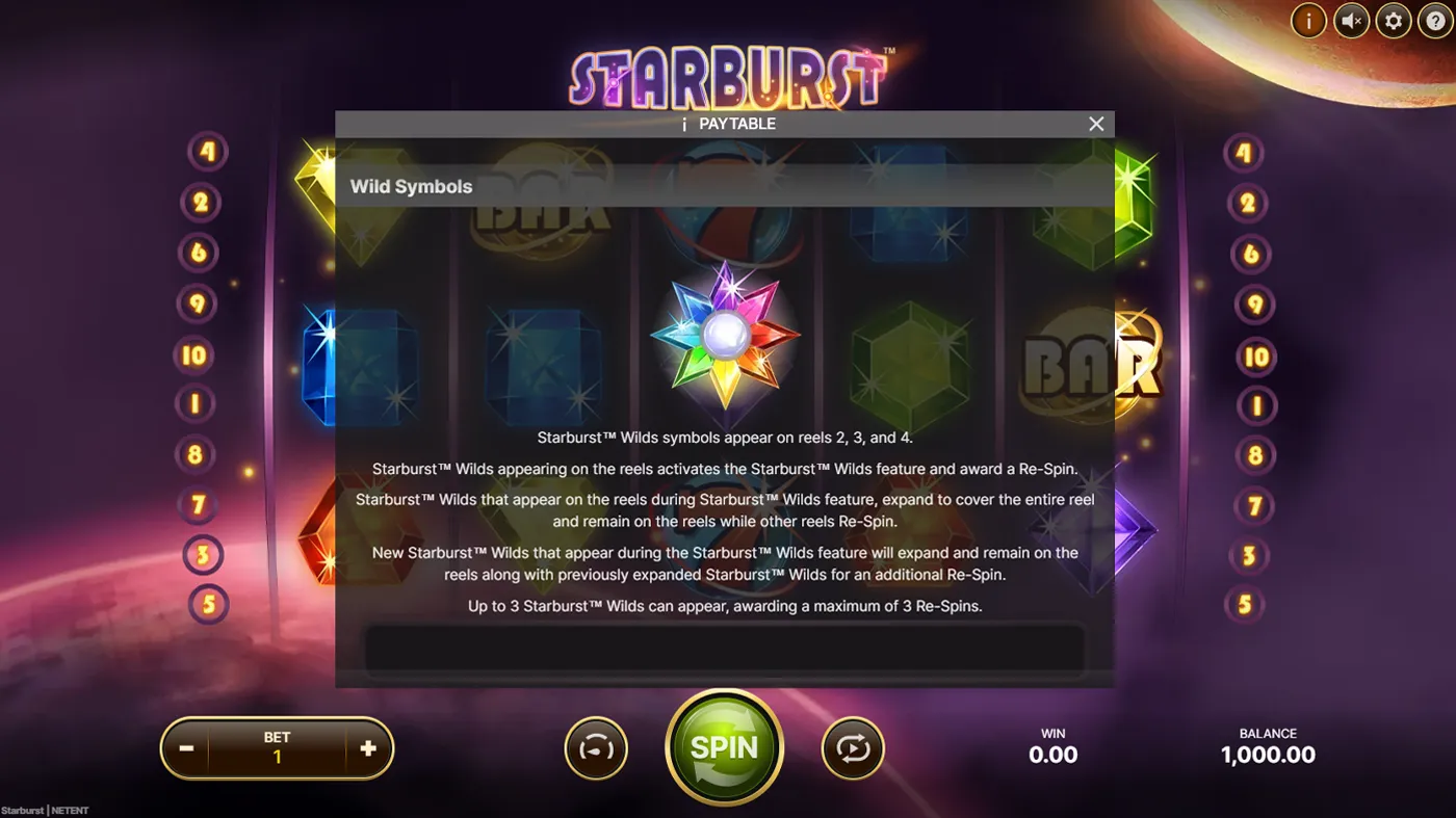 Starburst Wild Symbols