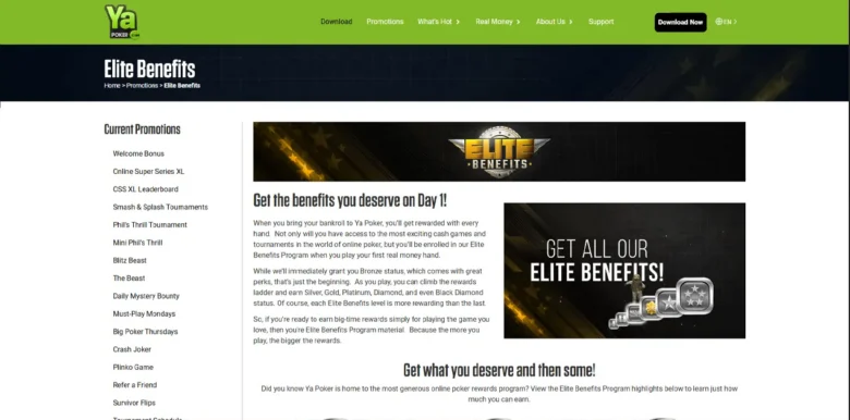 Ya Poker elite benefits