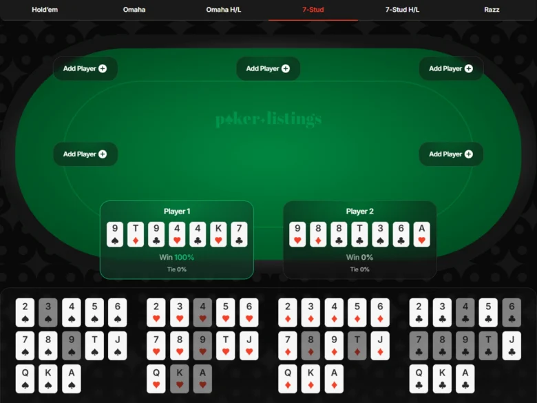 7 Card Stud Odds Calculator