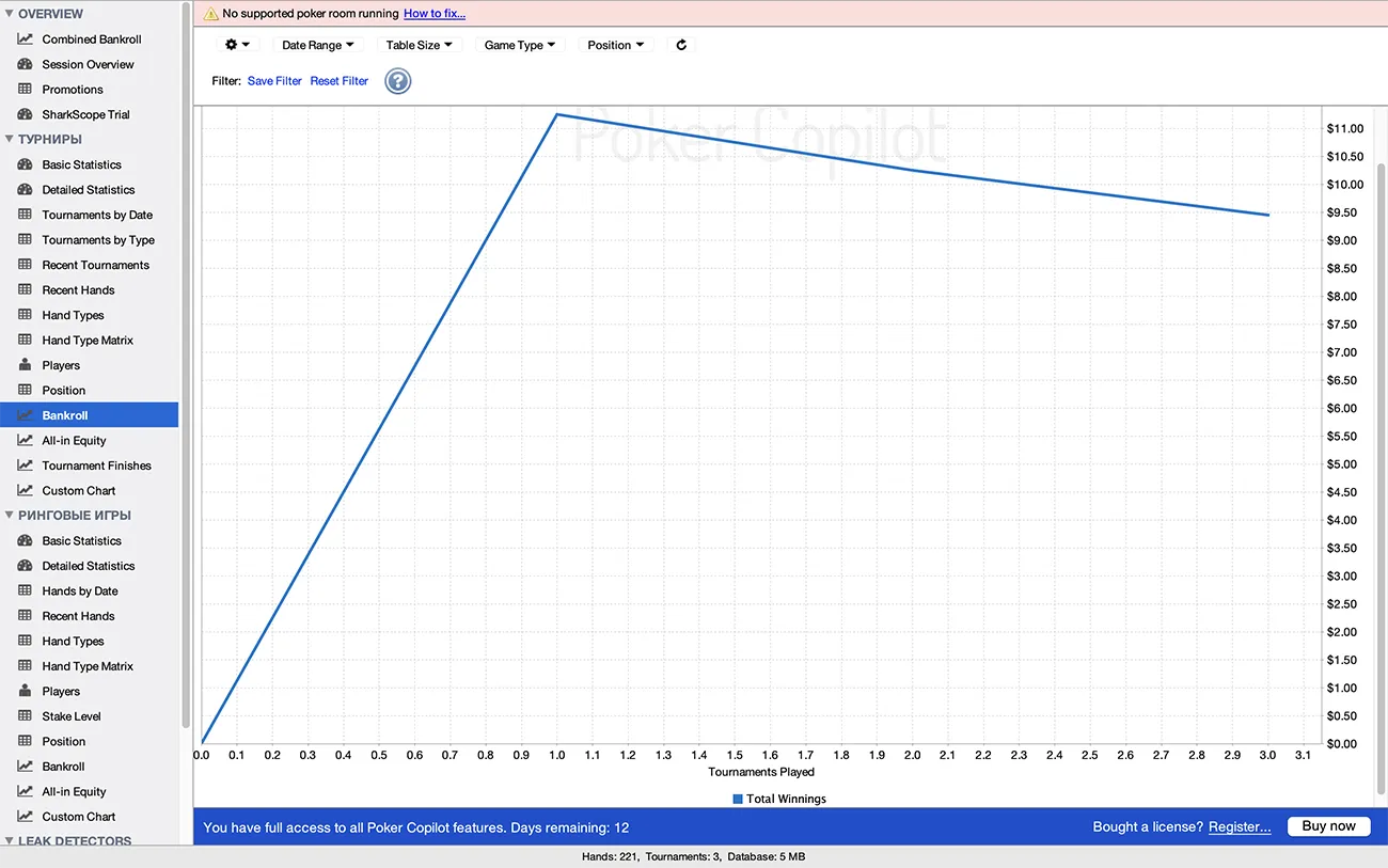 Copilot 8 Bankroll Chart