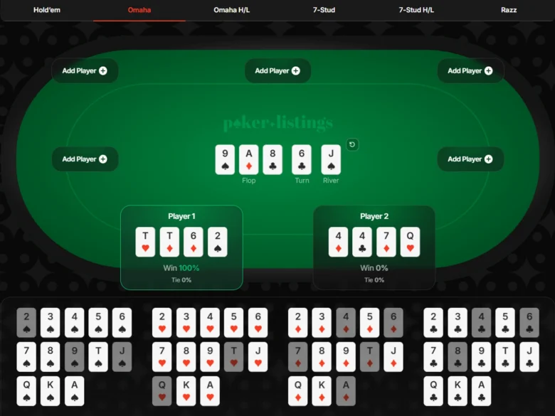 Omaha Odds Calculator
