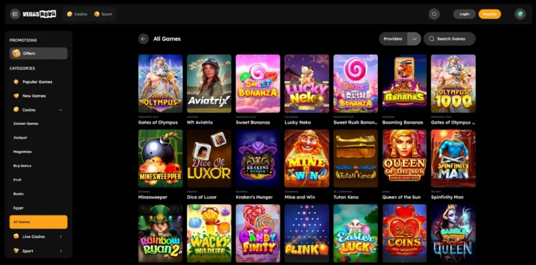VegasNova Casino games