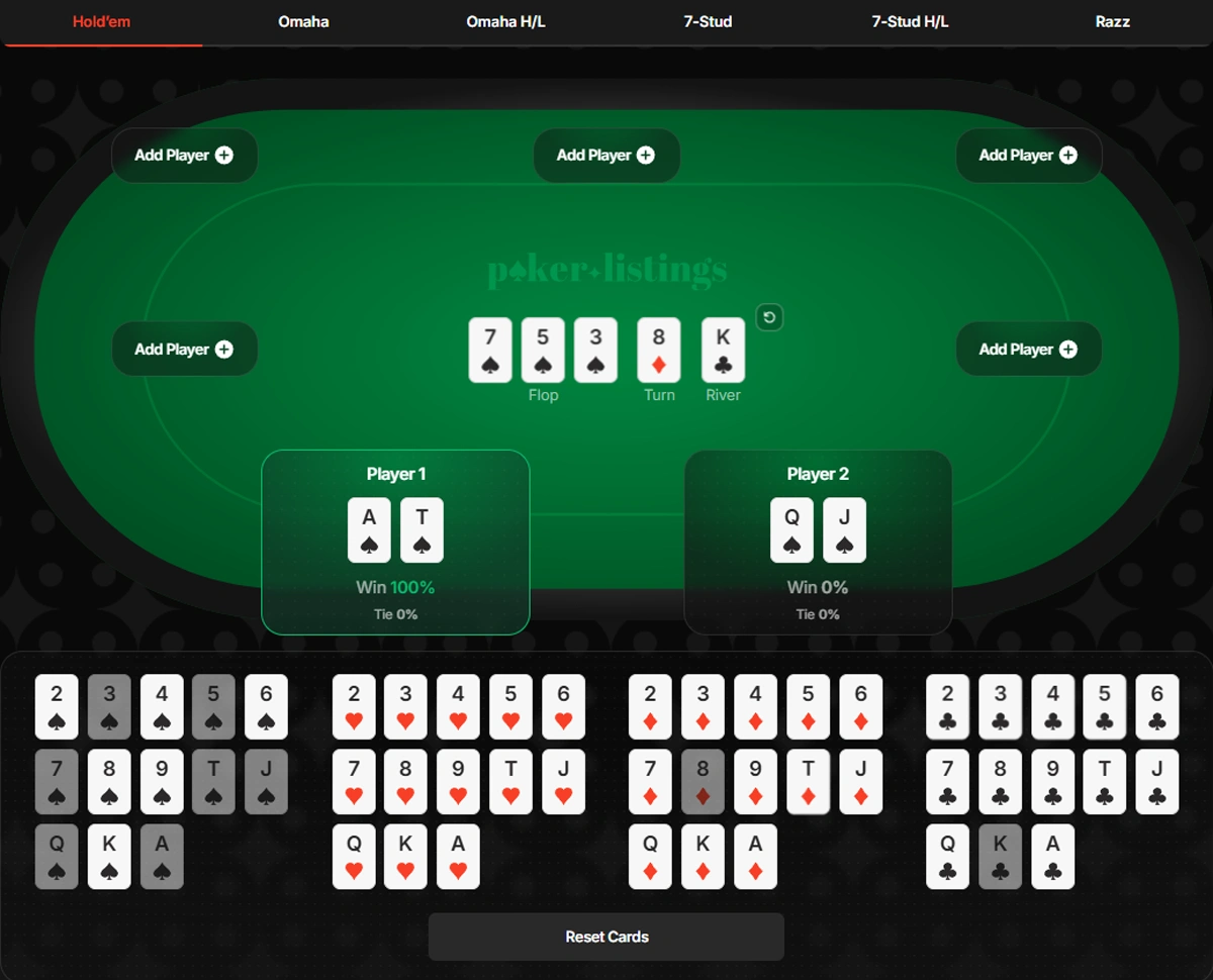 Poker Hands Wins Calculator pokerlistings