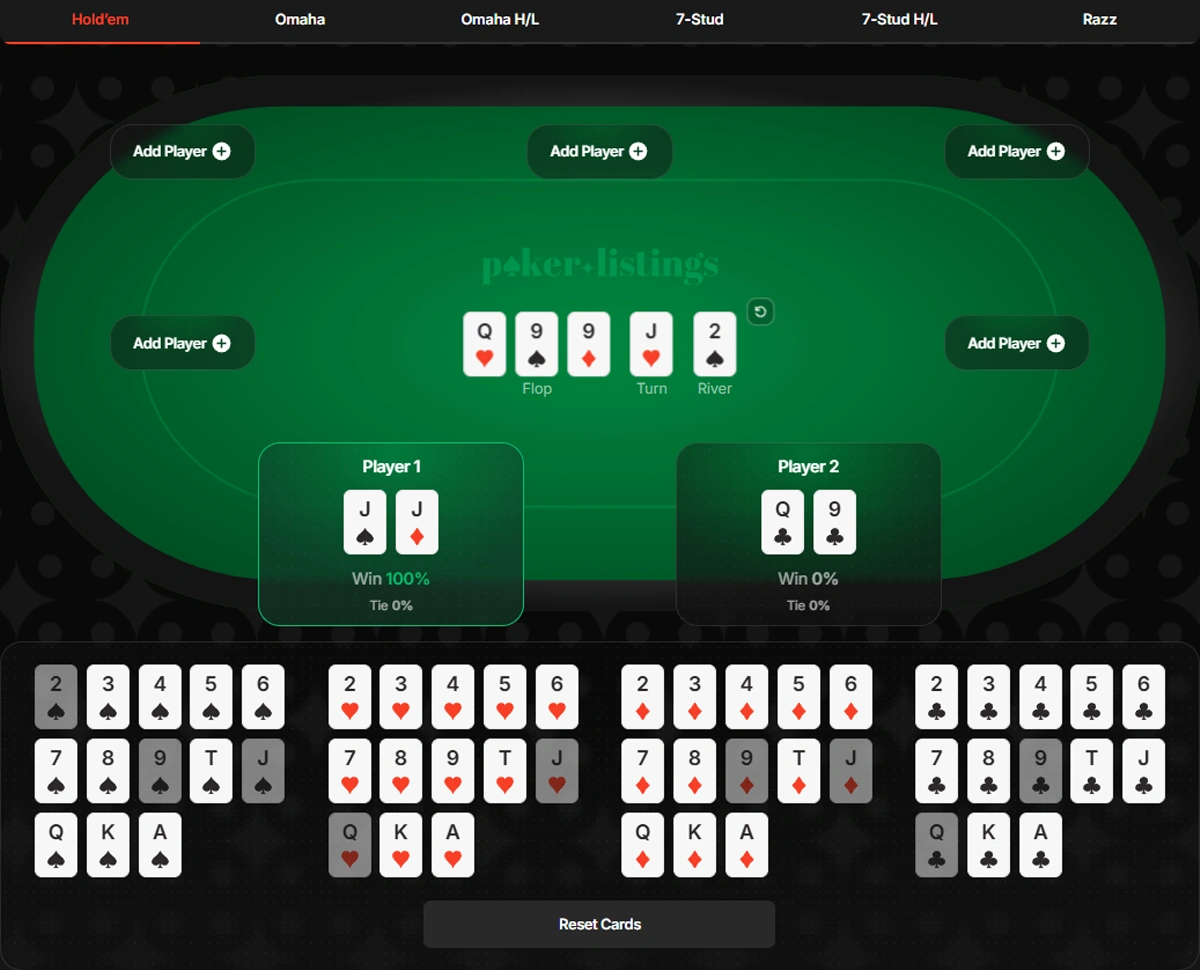 Poker Hands Wins Calculator pokerlistings