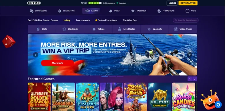 BetUS Casino main webpage