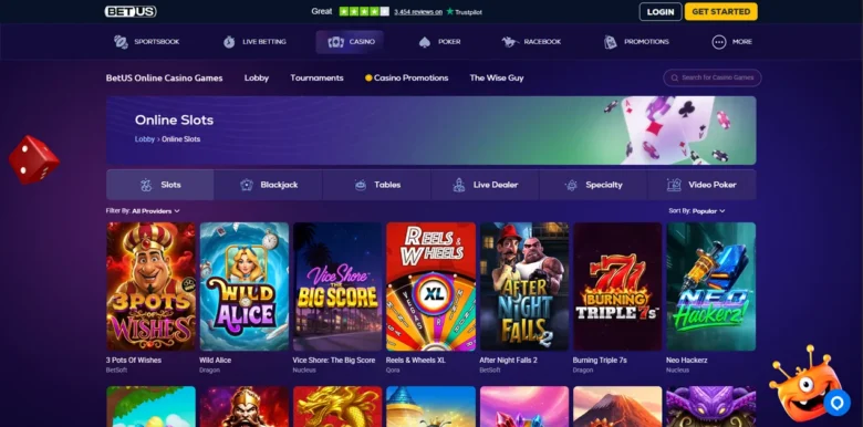 BetUS Casino slots games