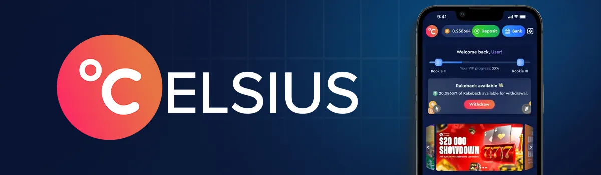 Interface mobile de Celsius Casino