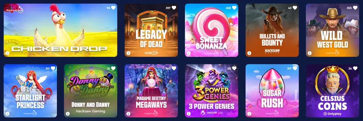 Celsius Online Casino Games