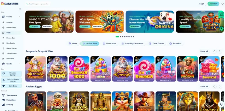 Dailyspins Casino slots games