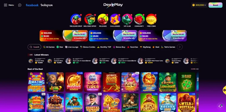 DexyPlay Casino main webpage