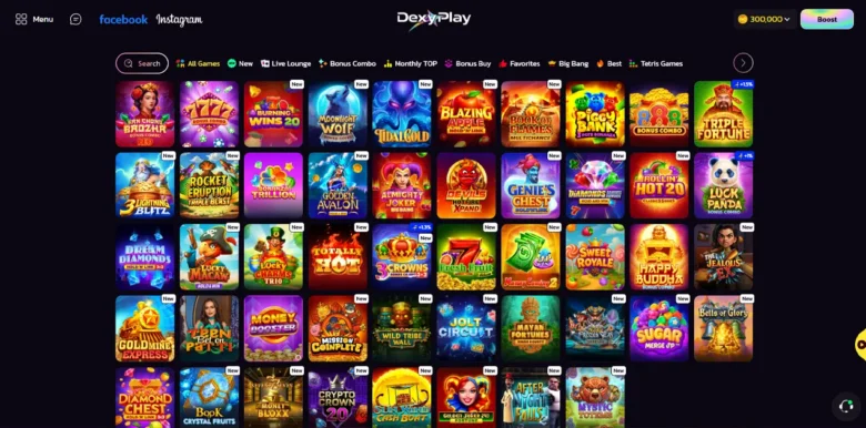 DexyPlay Casino games section
