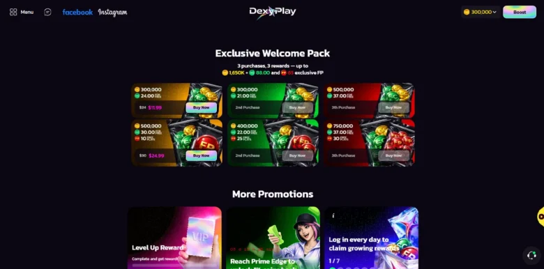 DexyPlay Casino promotions page
