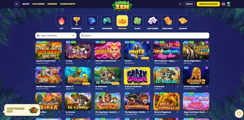 GambleZen Casino popular games