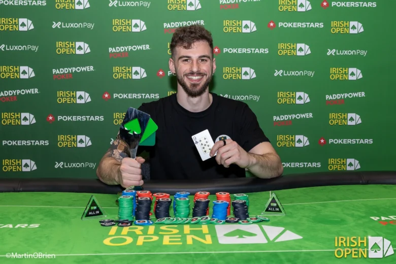 Leonidas Georgopoulos winning the €350 NLH 6-Max Championship Irish Poker Open 2026