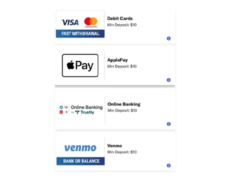 Select your preferred deposit method