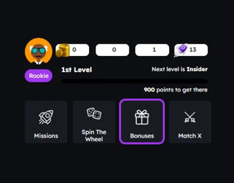 The CoinCasino Bonus Appears in Your Profile.