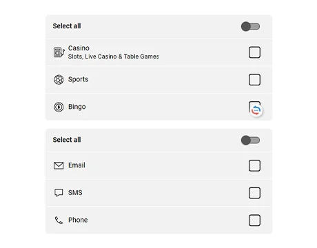 Choose Promo Preferences: