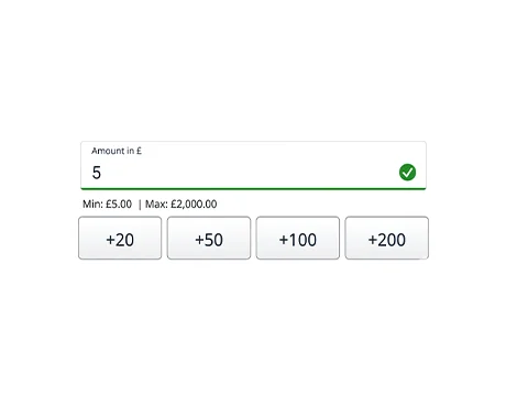 Enter the deposit amount